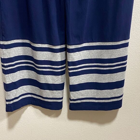 Chico’s Navy Wide Leg Knit Pants with Striped Hem |‎ Size 0 (S) - Picture 6 of 11